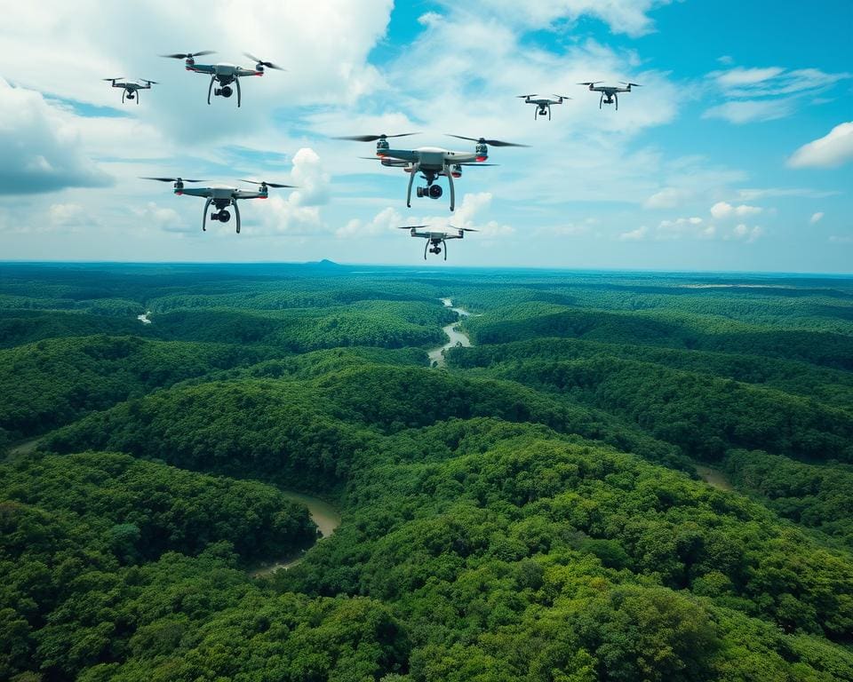 Bescherming van natuurgebieden met drones en satellieten