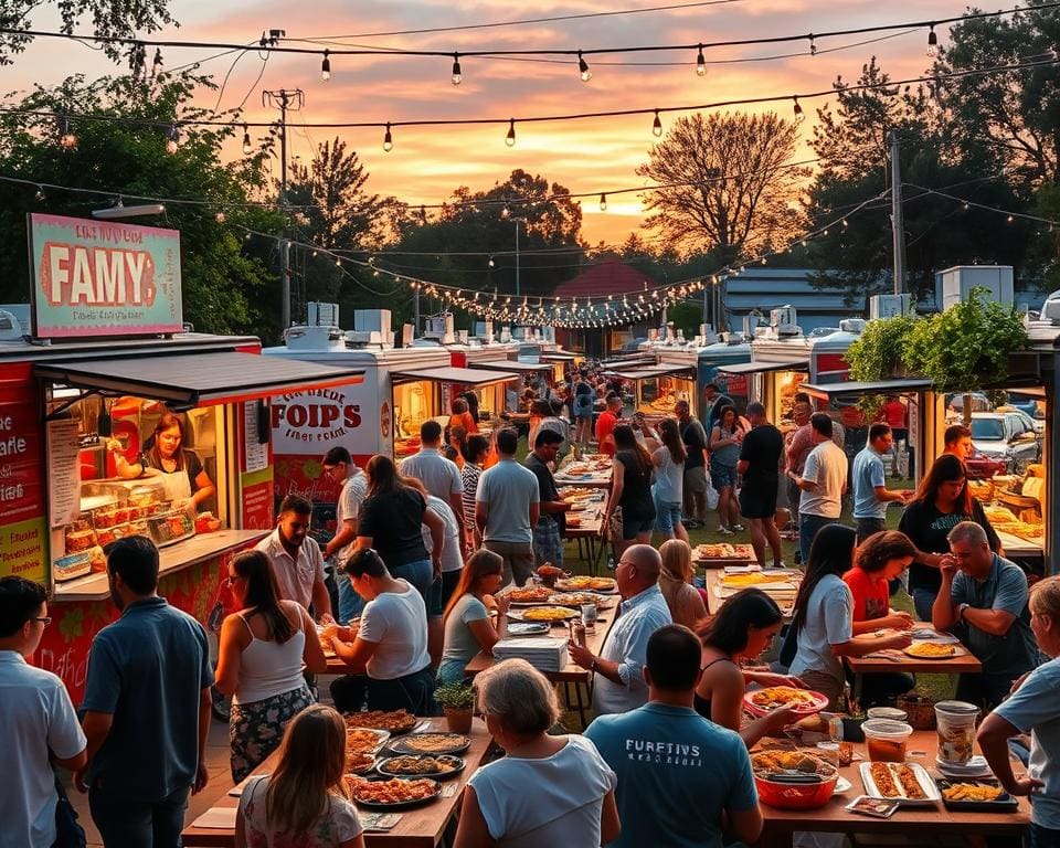 Bezoek een foodtruck festival met unieke gerechten