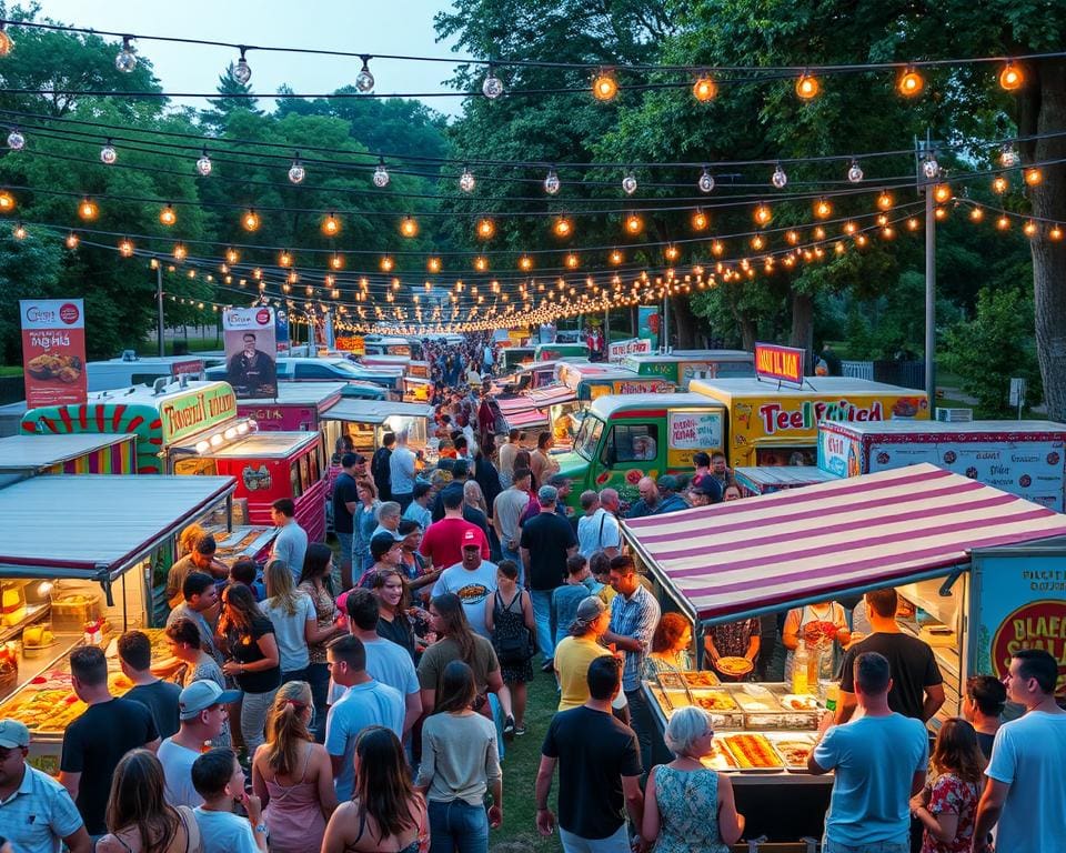 Bezoek een foodtruck festival met unieke gerechten