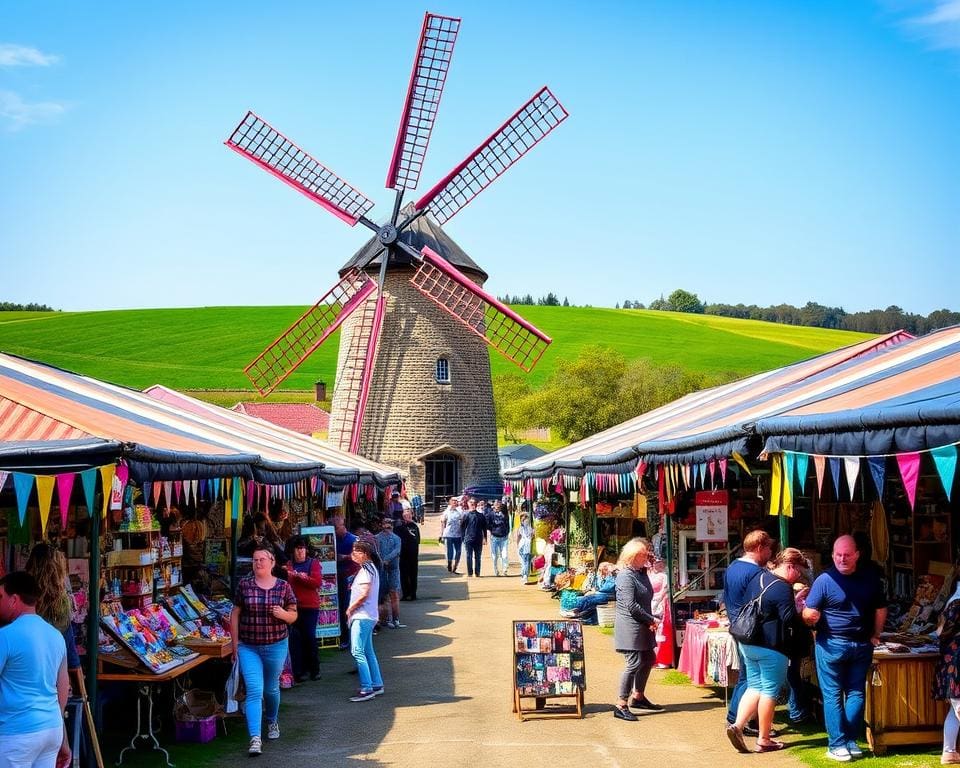 Bezoek een historische molen tijdens een ambachtenmarkt