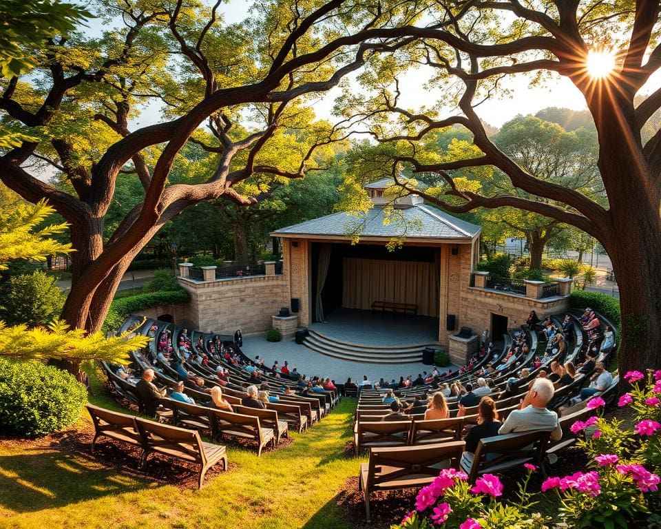 Bezoek een openlucht theater in een historisch park