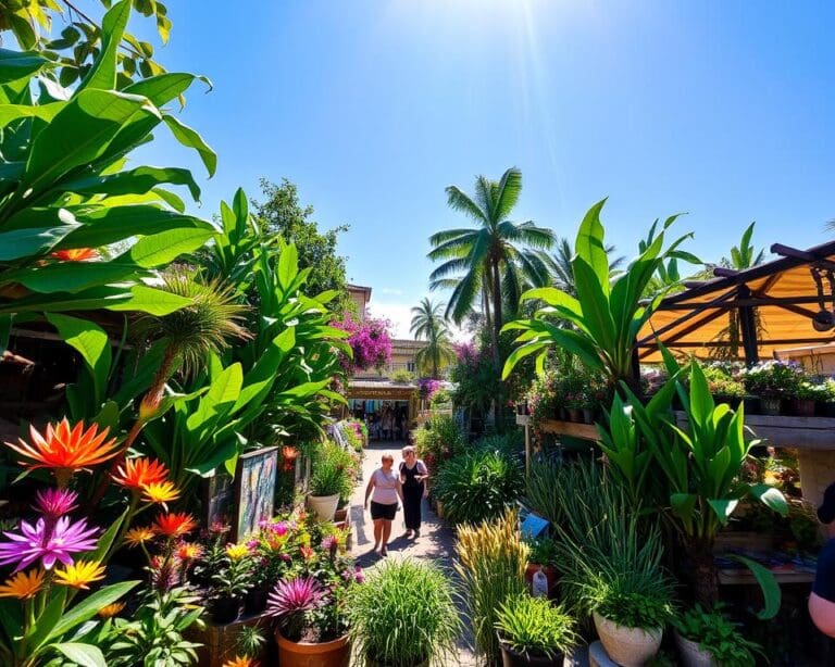 Bezoek een plantenmarkt met exotische flora