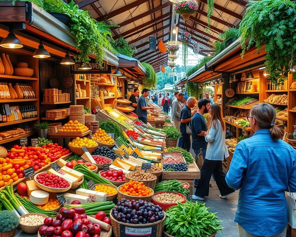 Culinaire markt met lokale delicatessen