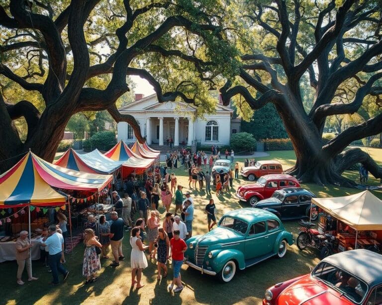 Ga naar een festival op een historisch landgoed