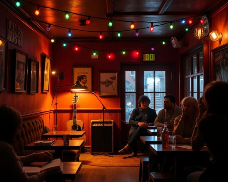 Geniet van een avond vol poëzie en livemuziek in een café