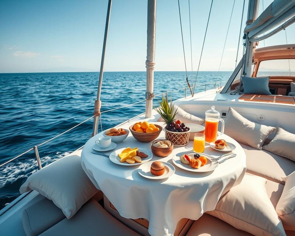 Geniet van een brunch op een varend schip