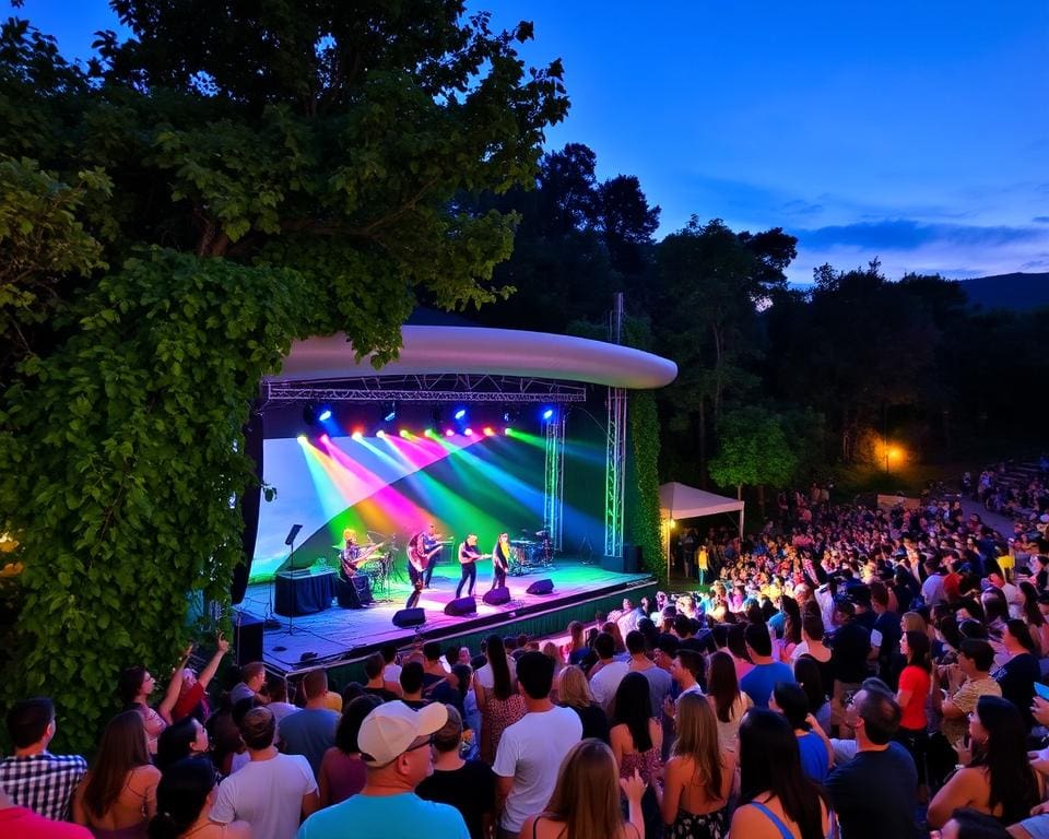 Geniet van een concert in een openlucht theater