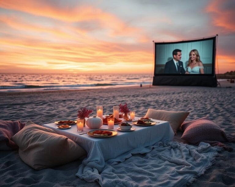 Geniet van een filmavond met diner op het strand