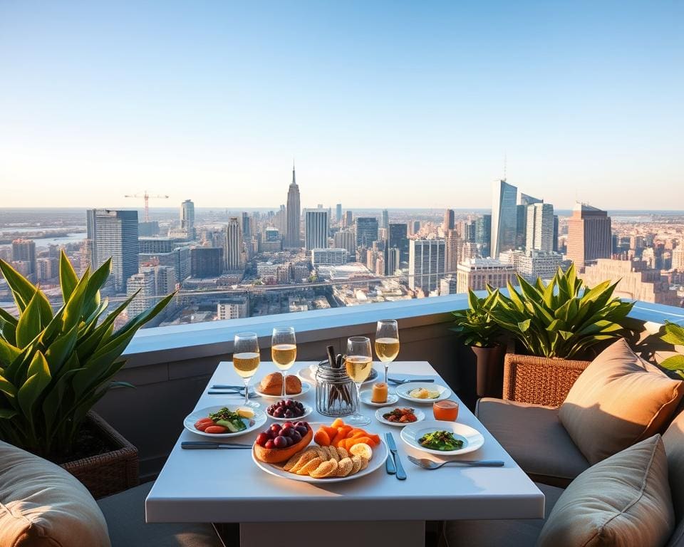 Geniet van een rooftop brunch met panoramisch uitzicht