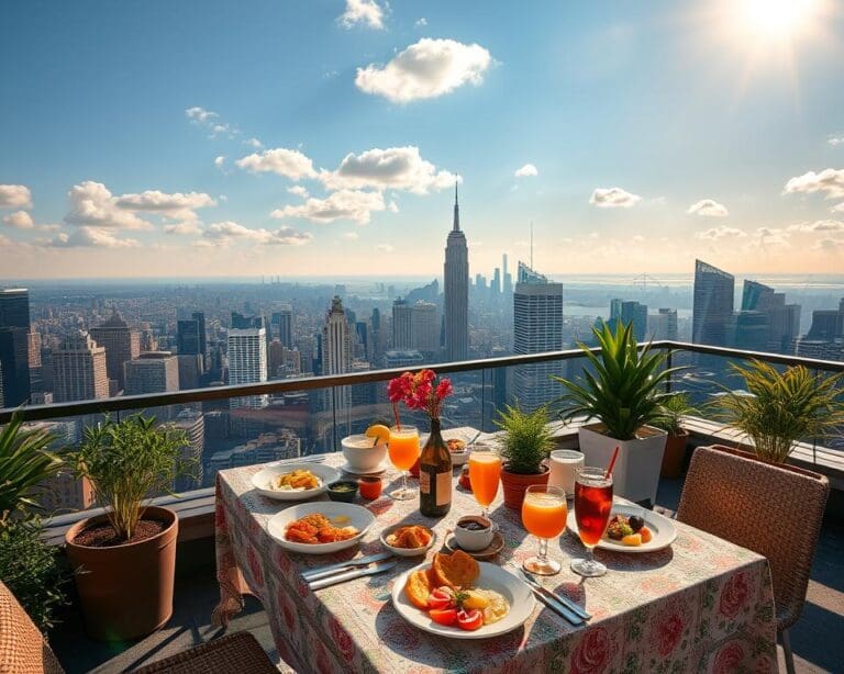 Geniet van een rooftop brunch met uitzicht op de stad