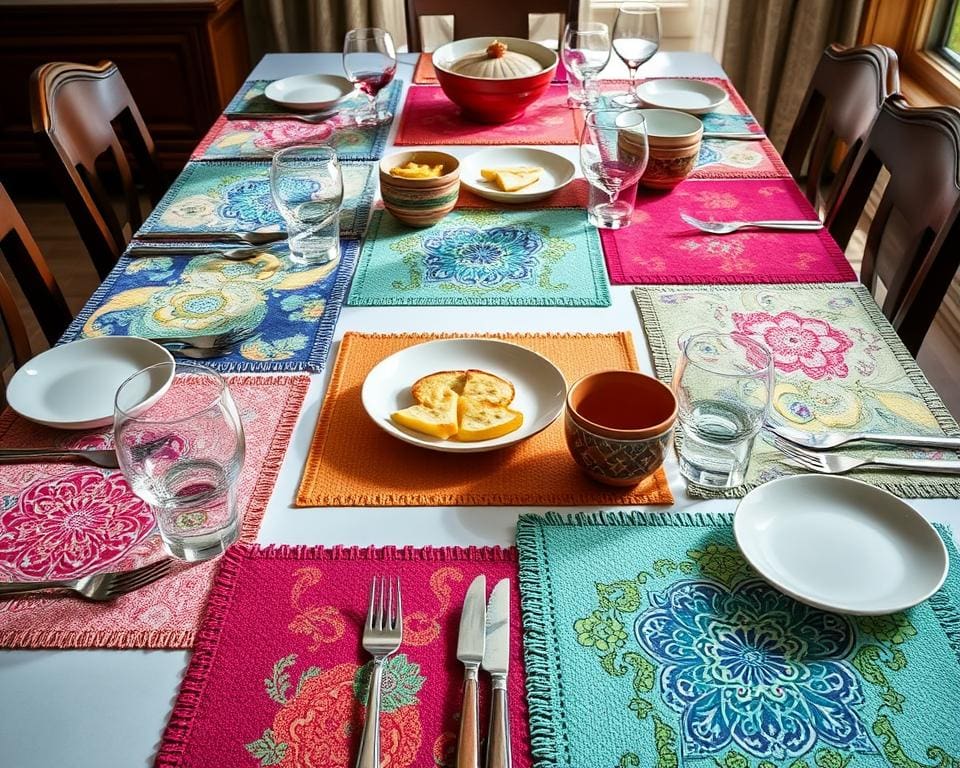 Kleurrijke placemats die elke maaltijd bijzonder maken