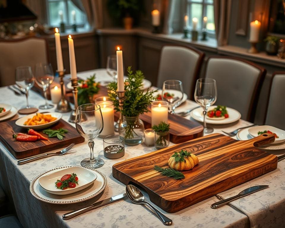 Luxe houten serveerplanken voor feesten en diners