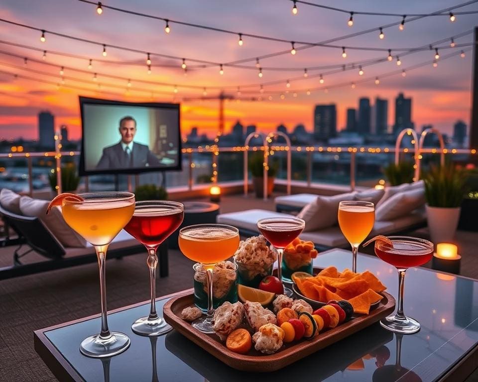 Ontdek een rooftop filmavond met cocktails en snacks