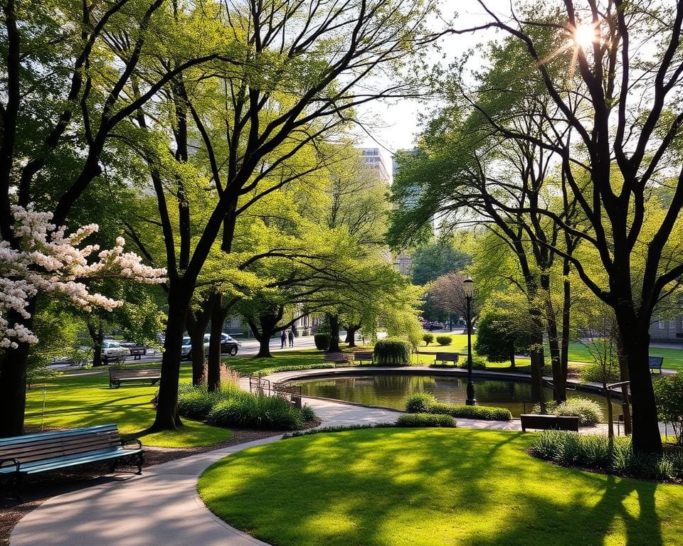 Probeer een meditatie wandeling door een stadspark