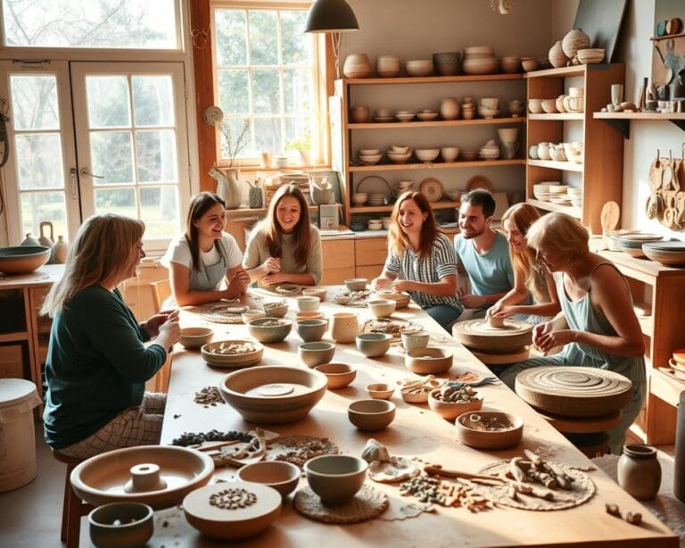 Probeer een workshop pottenbakken met vrienden