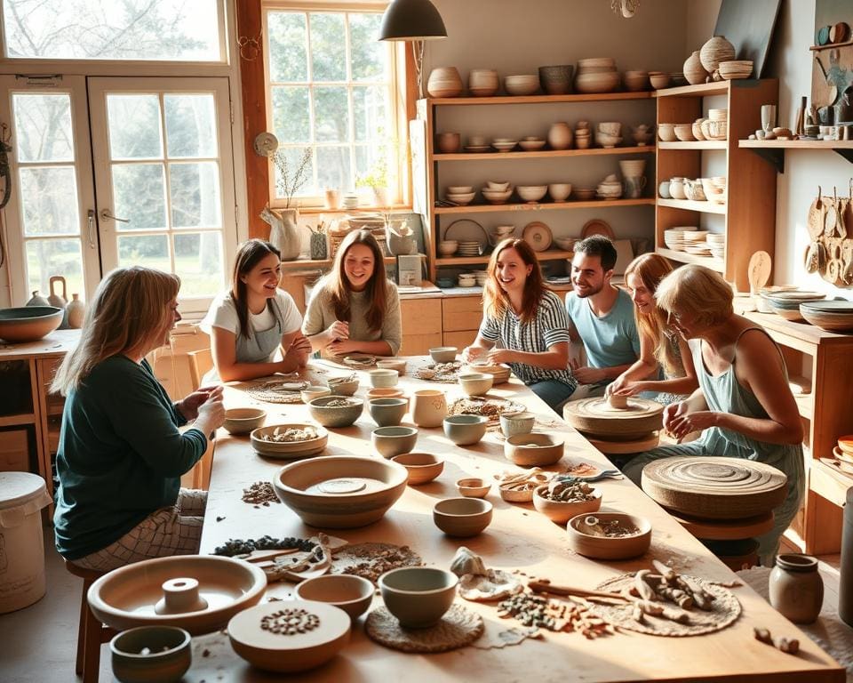 Probeer een workshop pottenbakken met vrienden