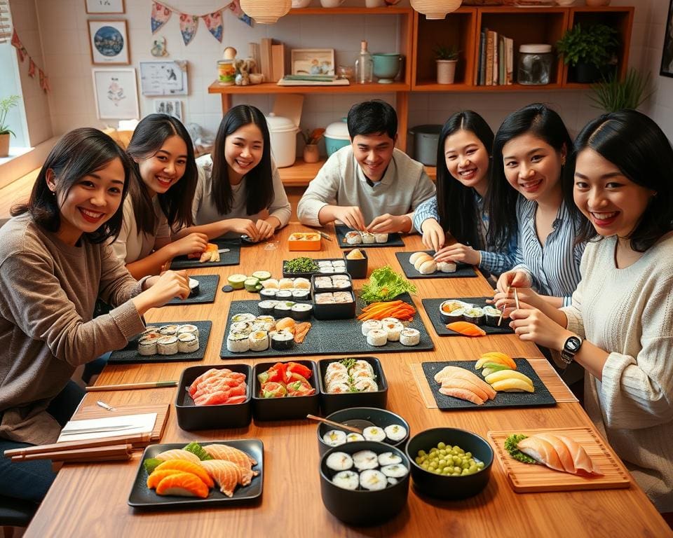 Probeer een workshop sushimaken met vrienden