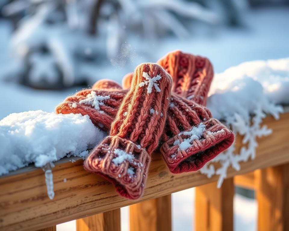 Warme handschoenen voor koude winterochtenden