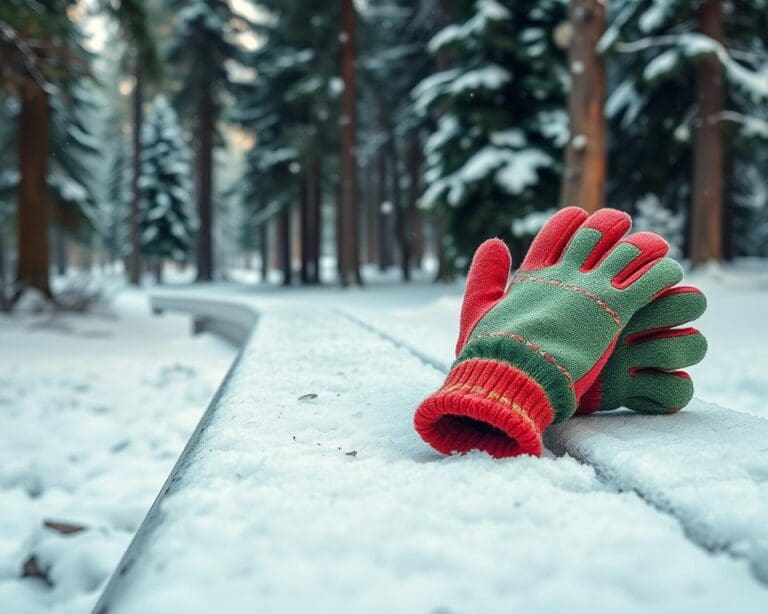 Warme handschoenen voor winterwandelingen in de natuur