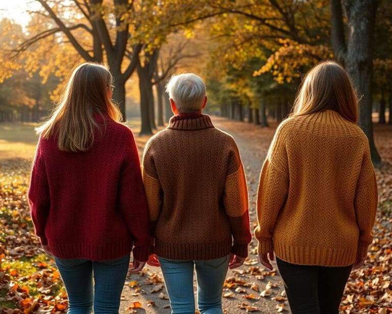 Warme truien voor herfstige wandelingen in het park