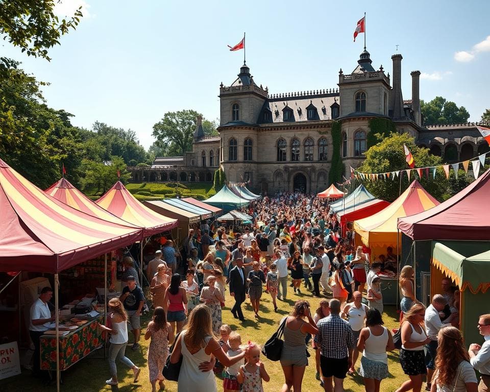 activiteit en entertainment op festivals op historische plekken