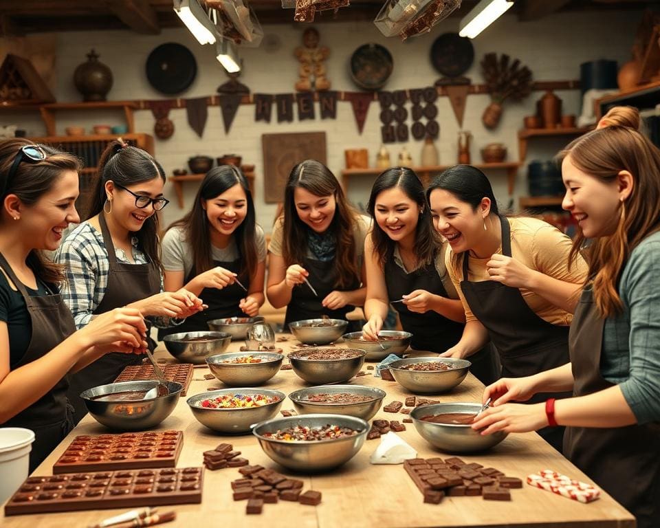 groepsactiviteit chocolade workshop met vrienden