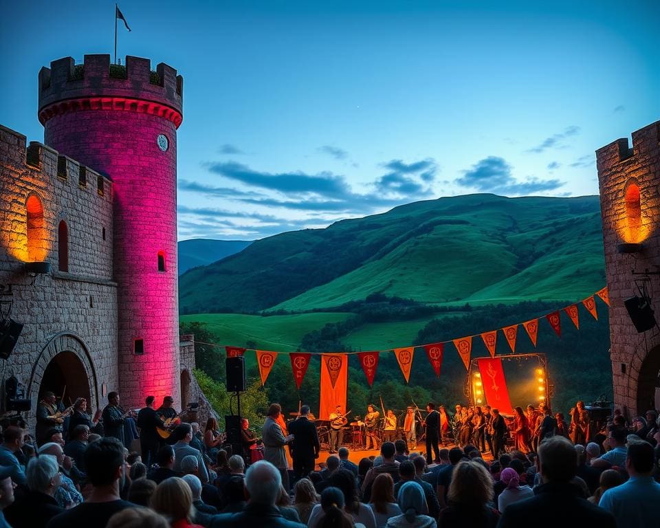 openluchtconcert in een middeleeuws kasteel