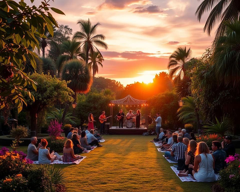 unieke ervaring in de botanische tuin met live muziek