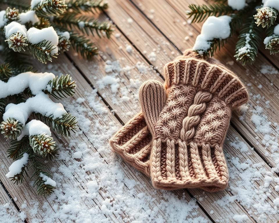 warme handschoenen voor koude winterochtenden