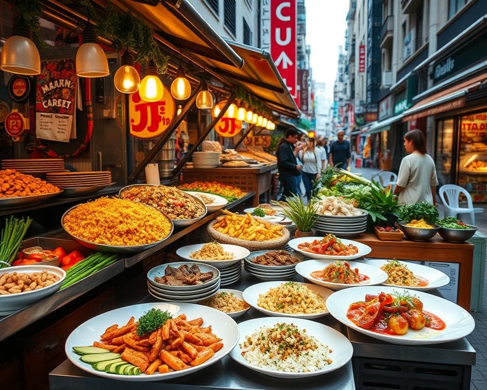 Restauranttour door de stad met lokale delicatessen en fusion gerechten